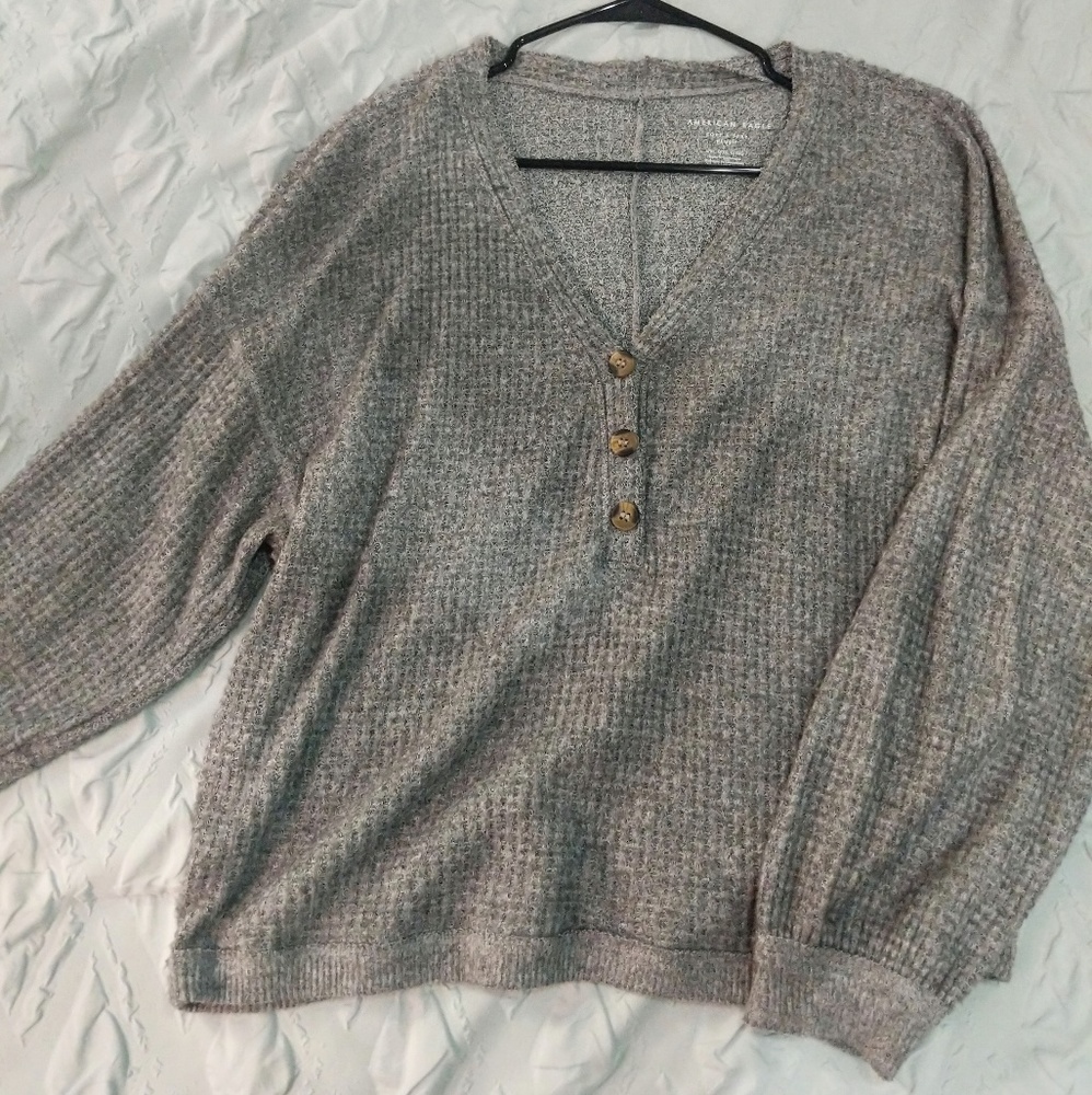 Gray Buttoned Sweater